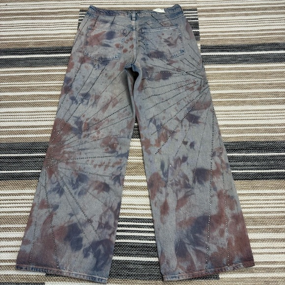 Free People We the Free Aurora Mid Rise Embellished Flare Jeans Size 30 - Picture 7 of 16